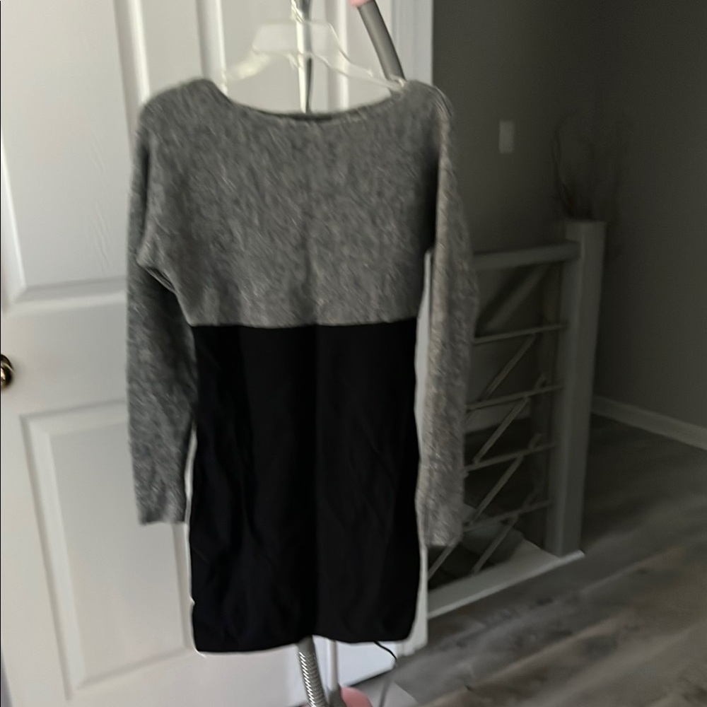 A/X Armani Exchange Gray and Black Long Sleeve Dress